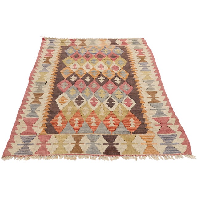 Boho Chic Antique Turkish Kilim Rug - 02'11 X 05'03 For Sale - Image 3 of 9