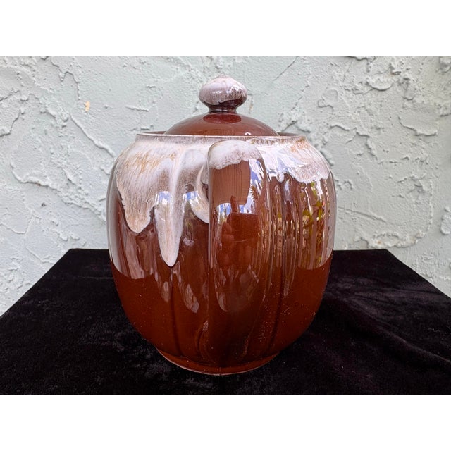 Vintage Japanese Drip Glaze Stoneware Teapot For Sale In Orlando - Image 6 of 11