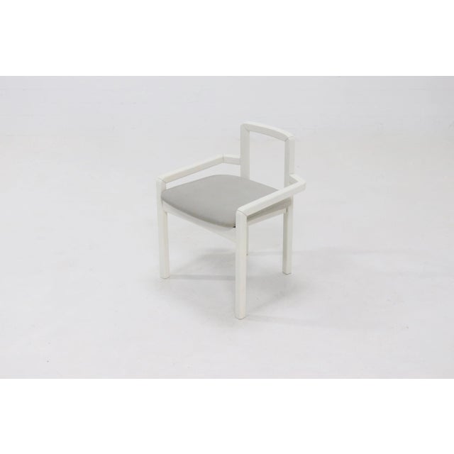 Postmodern Side Chair in White Lacquered Wood, 1980s For Sale - Image 11 of 11