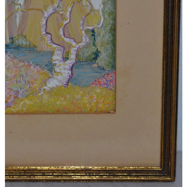 Fantasy Castle on a Hill Gouache Painting C.1920s For Sale In San Francisco - Image 6 of 10