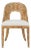 Matthew Izzo Home - Rafferty Light Burlwood Curved Back Dining Chair With Performance White Linen Seat For Sale