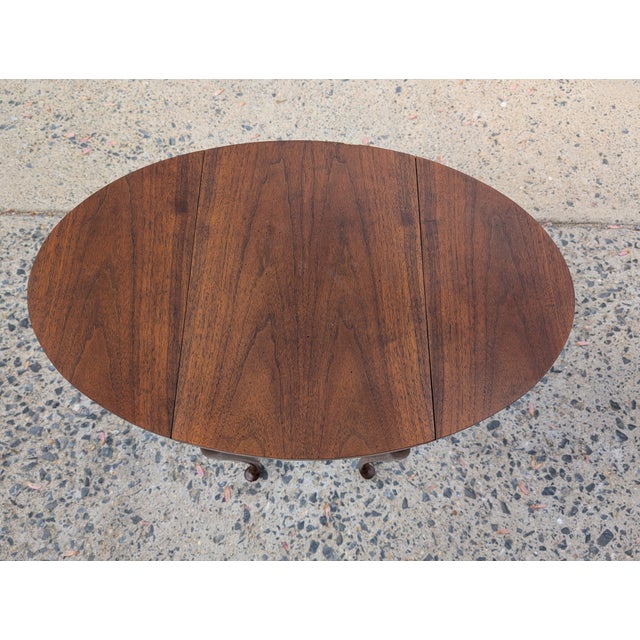 Mid 20th Century Baker Furniture Solid Mahogany Traditional Style 26" Pembroke Drop Leaf Accent End Table For Sale - Image 10 of 10