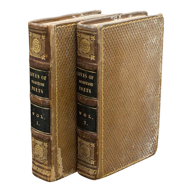 1821's 2 Antique Books the Lives of Scottish Poets For Sale