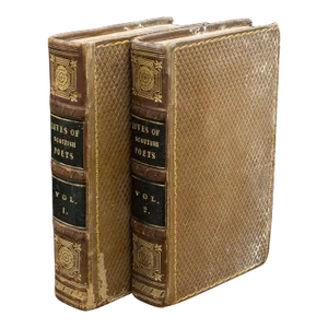 1821's 2 Antique Books the Lives of Scottish Poets