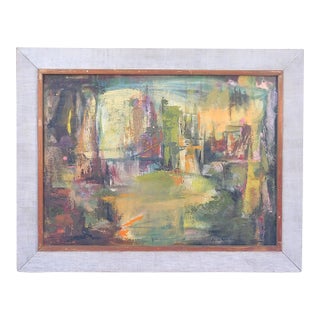 Mid 20th Century Louise Slayden Contemporary Abstract Composition, Oil on Canvas For Sale