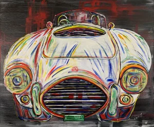 "AC Cobra" Contemporary Abstract Car Acrylic Painting by David Harper