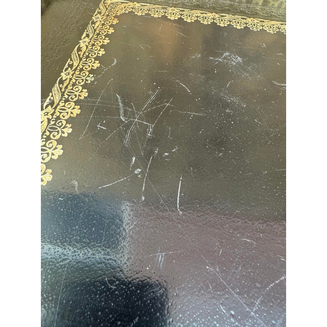 Late 20th Century Fine All Tooled Leather Legs Top and Sides W/Brass Gallery and Hairy Claw Feet Maitland Smith Drinks Occasional Table For Sale - Image 12 of 12
