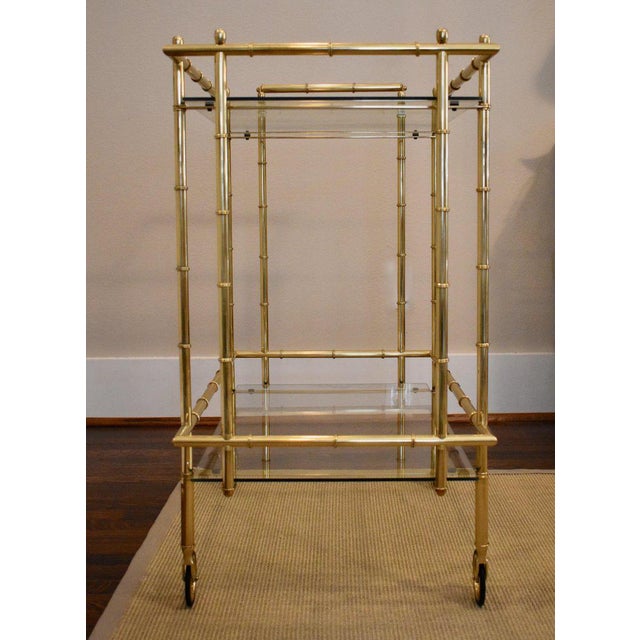 1960s Hollywood Regency Faux Bamboo Brass Bar Cart Chairish