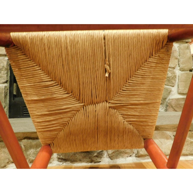 1920s Pair of Red Ladderback Chairs With Rush Seats For Sale - Image 17 of 18