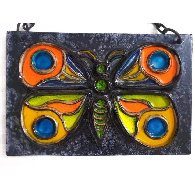 1970s West German Fat Lava Pottery Wall Tile, 1970s For Sale - Image 5 of 5