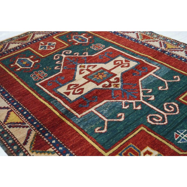 Vintage Kazak Fachralo Rug 4'0'' x 5'2'' For Sale In New York - Image 6 of 11