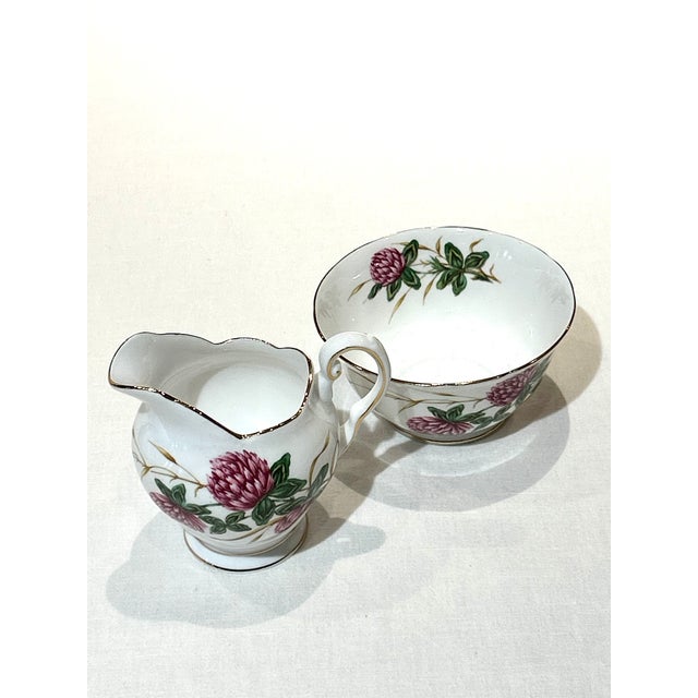 Vintage Fine China Tea Cups and Saucers & 2 Sets Cream and Sugar - 6 pcs For Sale - Image 15 of 17