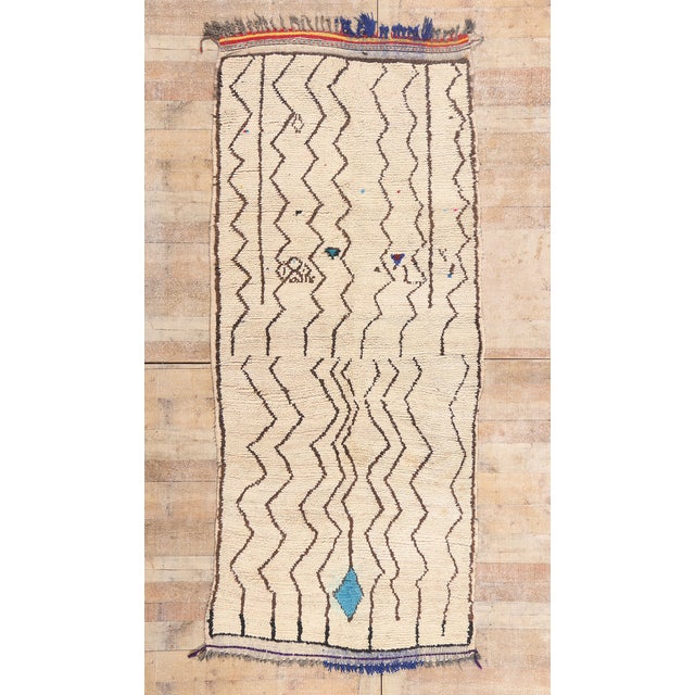 Vintage Azilal Moroccan Rug, 03'09 X 09'00 For Sale - Image 10 of 10