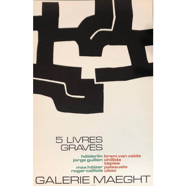 Galerie Maeght-5 Livres Graves Poster, 1973 For Sale