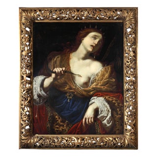 Giovanni Domenico Ferrucci, The Death of Cleopatra, Oil on Canvas, 17th Century, Framed For Sale