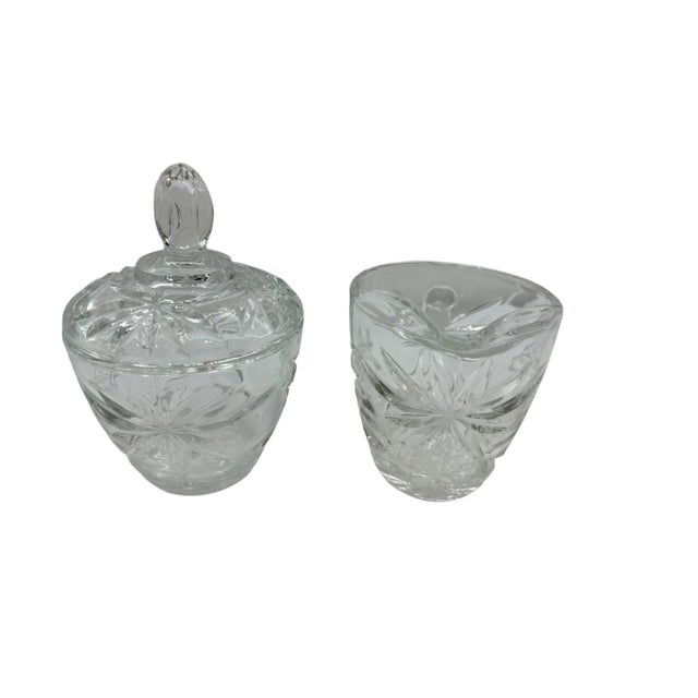 Mid-Century Modern Mid 20th Century Anchor Hocking Prescut Creamer & Sugar Set For Sale - Image 3 of 11