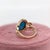 Blue 5.3ct Turquoise Ring With Earth Mined Diamond Accents: In Solid 14k Gold , Size 6.75 For Sale - Image 8 of 9