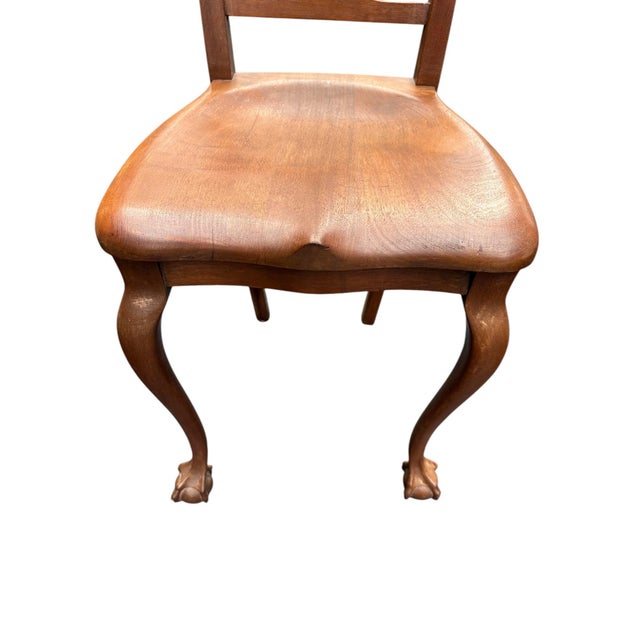 Wood Early 20th Century Robert Mitchell Furniture Co. Colonial Revival Mahogany Hall Chair For Sale - Image 7 of 10