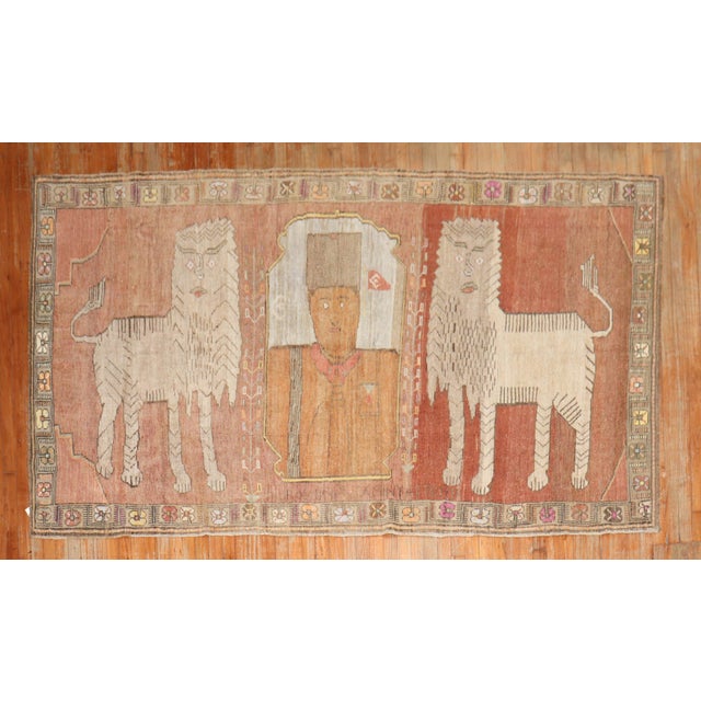Vintage Zabihi Collection Pictorial Animal Motif Turkish Rug - 5'2" x 9' For Sale In New York - Image 6 of 12