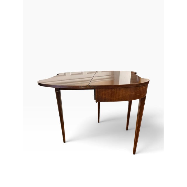 Late 20th Century Baker Furniture Historic Charleston Federal Mahogany Inlaid Folding Game Table For Sale - Image 10 of 18