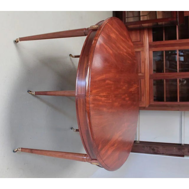 Metal Antique Oval Mahogany Dining Table For Sale - Image 7 of 9