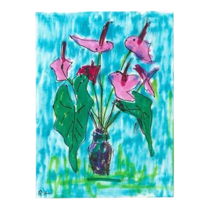 1969 Antanas Liutkus Floral Still Life Watercolor