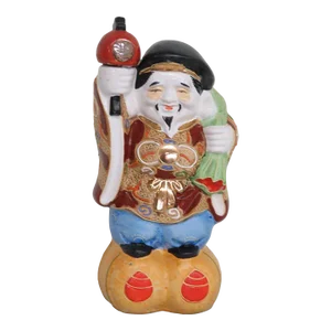 Japanese Porcelain Moriage Daikuko Kamotsuru Sake Bottle Decanter