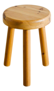 Swedish Wooden Tripod Pine Stool, 1960s