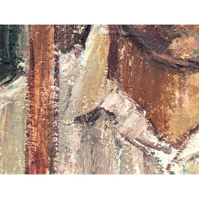 Early realistic neutral toned portrait painting by Belgian artist Julien Buysse. The work features a depiction of the...