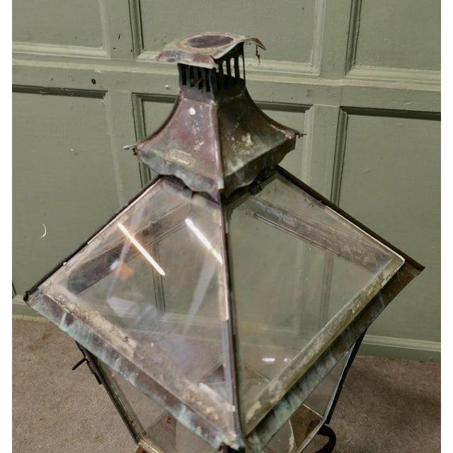 19th Century Glass Top and Copper Lantern For Sale - Image 5 of 7