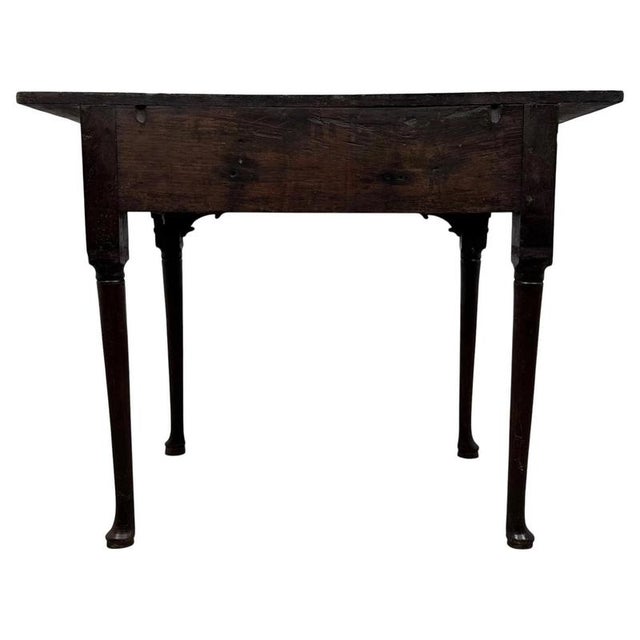 Brown 18th Century Antique English Oak Side Table with Three Drawers For Sale - Image 8 of 12