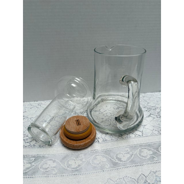 Farmhouse Vintage Glass Pitcher With Internal Ice Chamber For Sale - Image 3 of 6