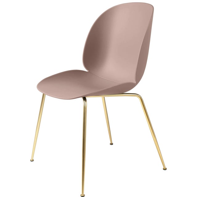 Light Pink GamFratesi 'Beetle' Dining Chair in Pink With Brass Conic Base For Sale - Image 8 of 8