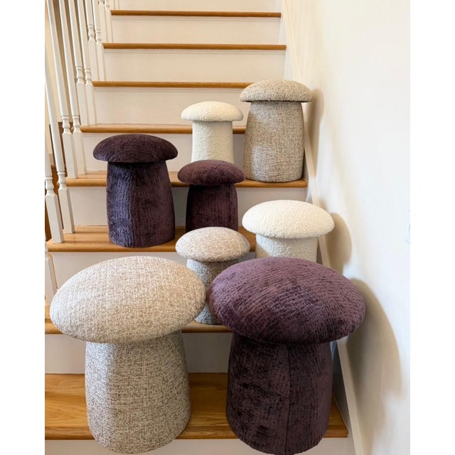 A Trio of Purple Custom Mushroom Footstools For Sale - Image 10 of 17
