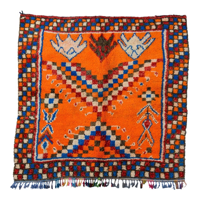 Mid 20th Century Moroccan Rug - 5'5'' X 5'4'' For Sale