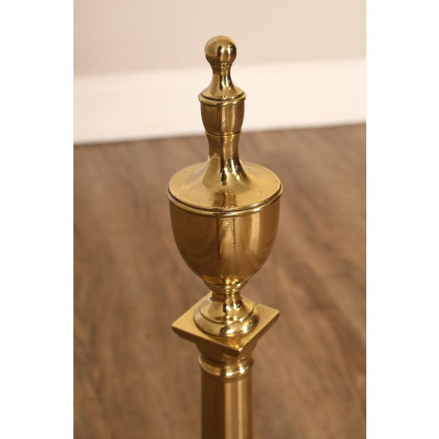 Federal Style Pair Of Brass Andirons For Sale - Image 13 of 18