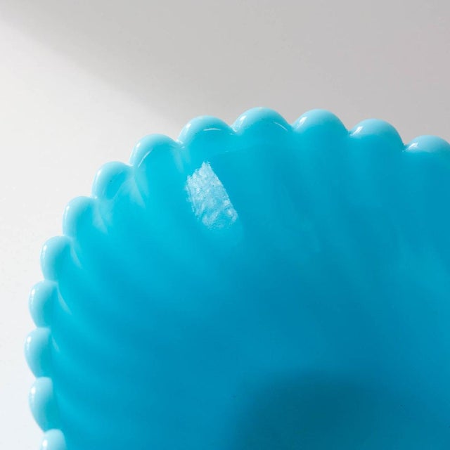 Blue Vintage Art Deco Portuguese Glass Bowl by Ivima, 1940s For Sale - Image 8 of 13