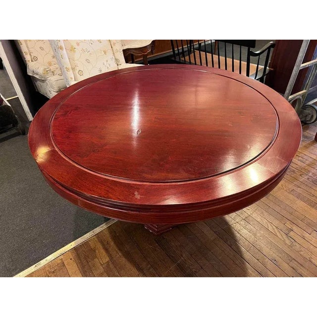 Mid 20th Century Mid 20th Century Vintage Large Art Deco Rosewood Round Dining Table For Sale - Image 5 of 13