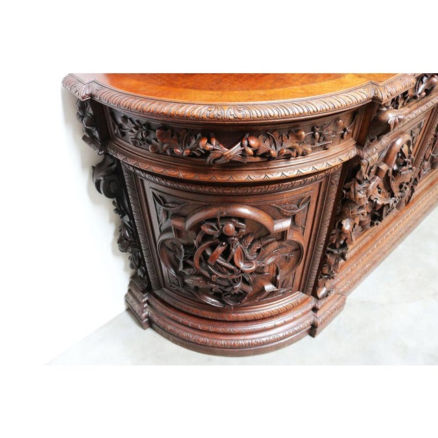 Large French Hunt Cabinet in Oak attributed to Alexander Roux, 1870s For Sale - Image 13 of 18