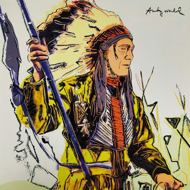 Andy warhol "indians" limited edition lithograph by cmoa. limited edition lithograph n 160 / 500 - numbers signed in...