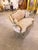 1960s French Louis XV Rococo Canapac Loveseat Antique Green & Gold Gilt Wood Beige upholstery Settee For Sale - Image 4 of 8