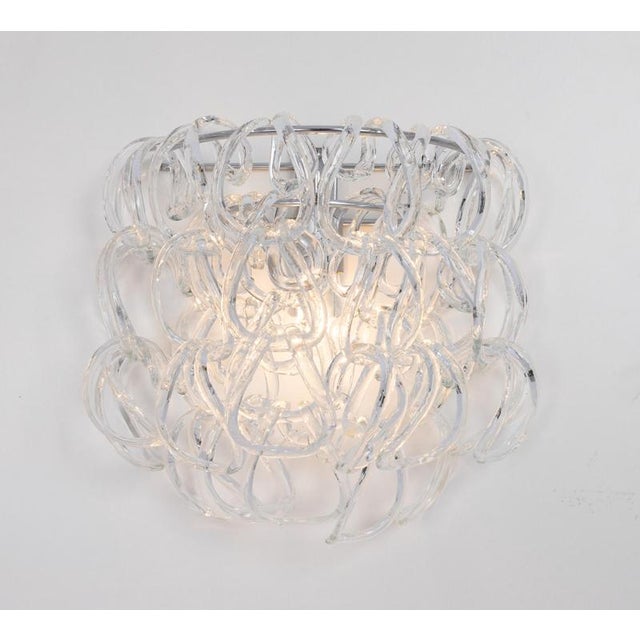 Glass Large Murano Glass Wall Sconces by Angelo Mangiarotti for Vistosi, Italy, 1960, Set of 2 For Sale - Image 7 of 10