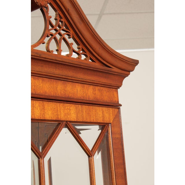 Henkel Harris Georgian Style Mahogany Display Case Cabinet For Sale - Image 11 of 12