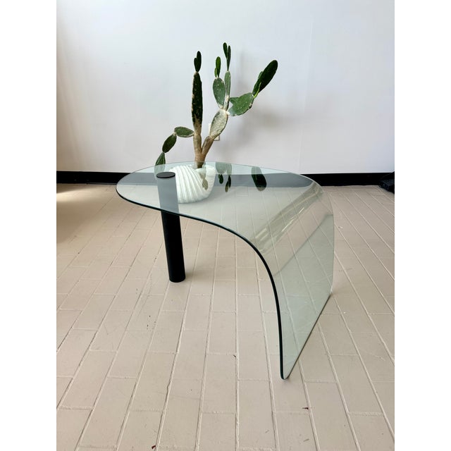 1990s Postmodern Glass and Iron Waterfall Accent Table For Sale In Milwaukee - Image 6 of 9