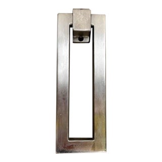 Late 20th Century Large Brushed Chrome Door Knocker For Sale