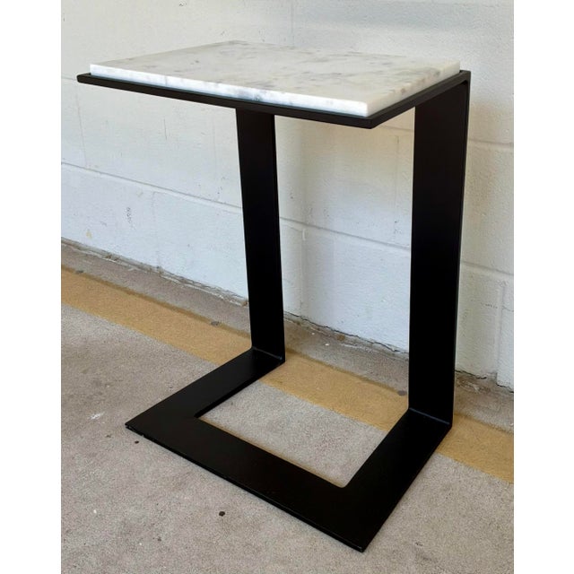 Modern White Marble Accent Table For Sale - Image 4 of 4