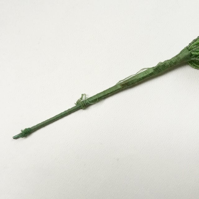 Late 20th Century Vintage Seed Beaded White Tulip Flower Floral Arrangement Bouquet For Sale - Image 5 of 5