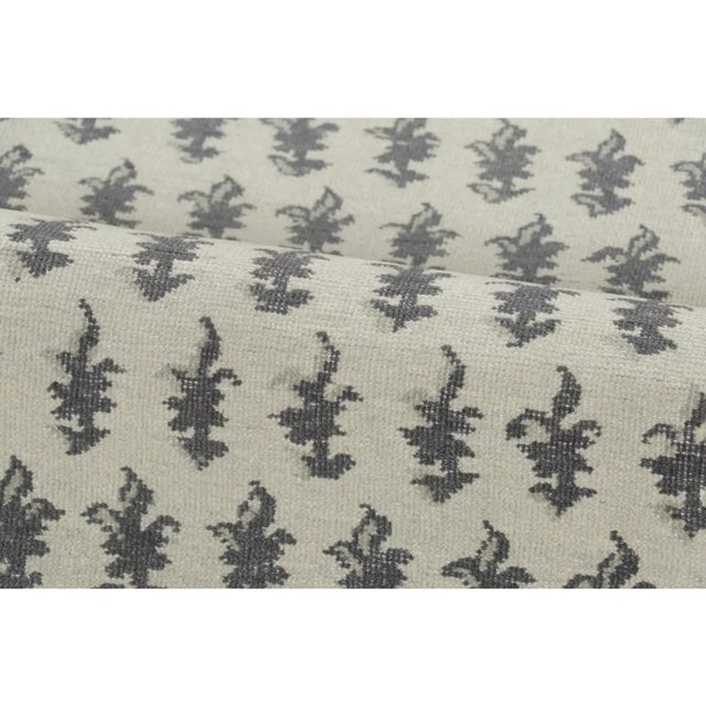 Contemporary Contemporary Block Print Floral Wool Runner by Rug & Kilim, India For Sale - Image 3 of 8