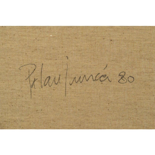 Palau Junca, Impressionist Painting with River and Chalets, Oil on Canvas, Framed For Sale - Image 15 of 16