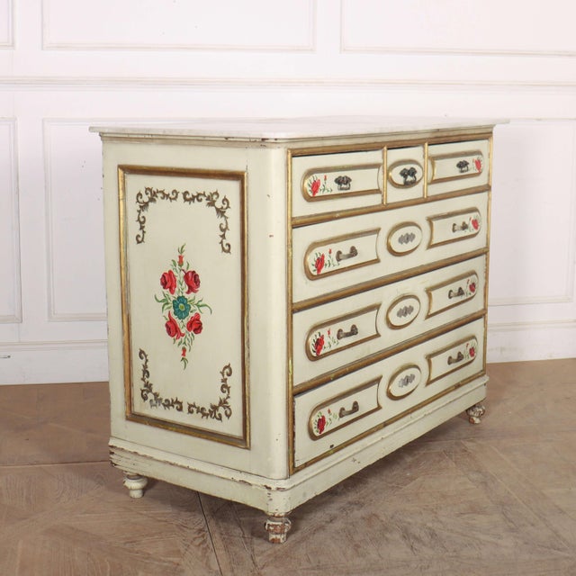 Wood 19th Century Spanish Commode in Oak and Marble, 1890s For Sale - Image 7 of 11